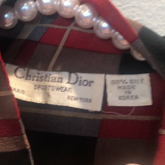Vintage Christian Dior Silk Top - Picture 2 of 5